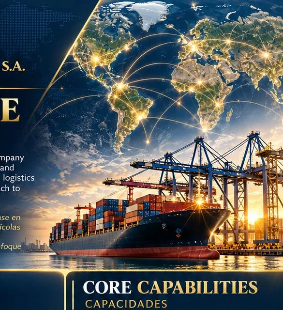 Global trade network and cargo vessel